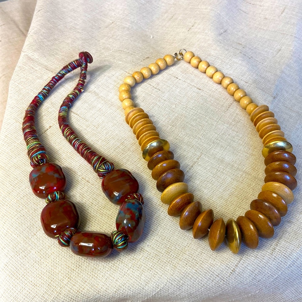 Set of TWO necklaces from 80’ & 90’s. Can you guess which is which?